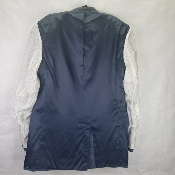 LRL Ralph Lauren Men's Sport Coat Blazer Size 42L Blue Grey Windowpane Silk Wool - Picture 11 of 16